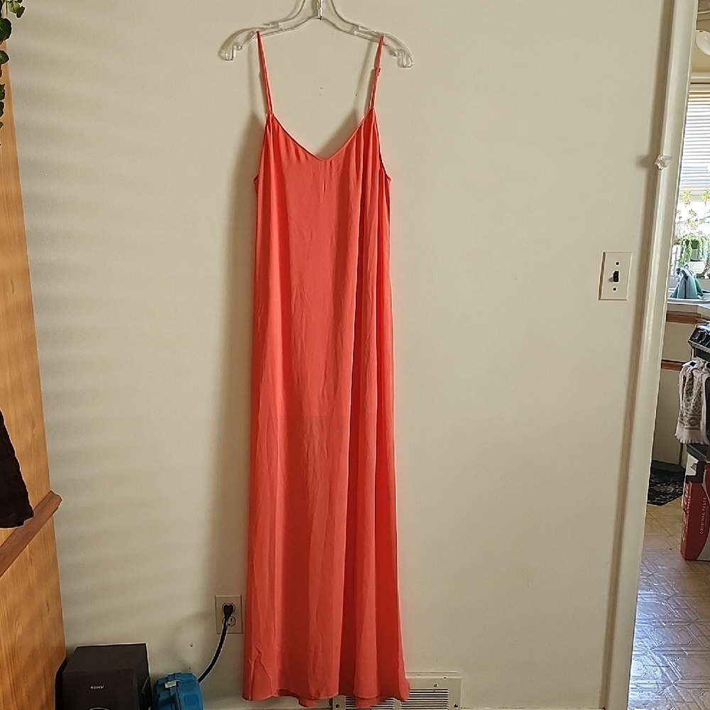 Show Me Your MuMu Jolie Maxi Dress Vibrant Coral Pink Maxi Dress Back Slit
